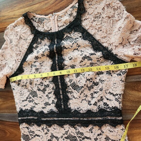 Gorgeous Lace Dressy Dress Pale Pink Black Jax Black Label Size 8 Beautiful Sexy - Picture 6 of 11